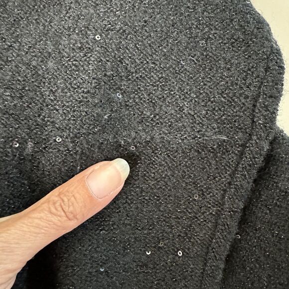 Halogen Black Mock Neck Sequin Sparkle Sweater XS - Picture 5 of 15